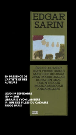 Edgar Sarin -Yvon Lambert Soldes INSTALOW